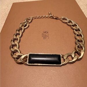 Gold and Black Link Chain Necklace